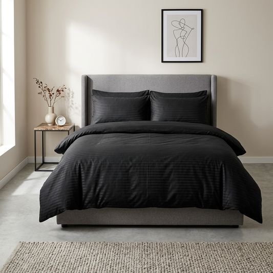 Bomuldssatin lux striped sengetøj 45