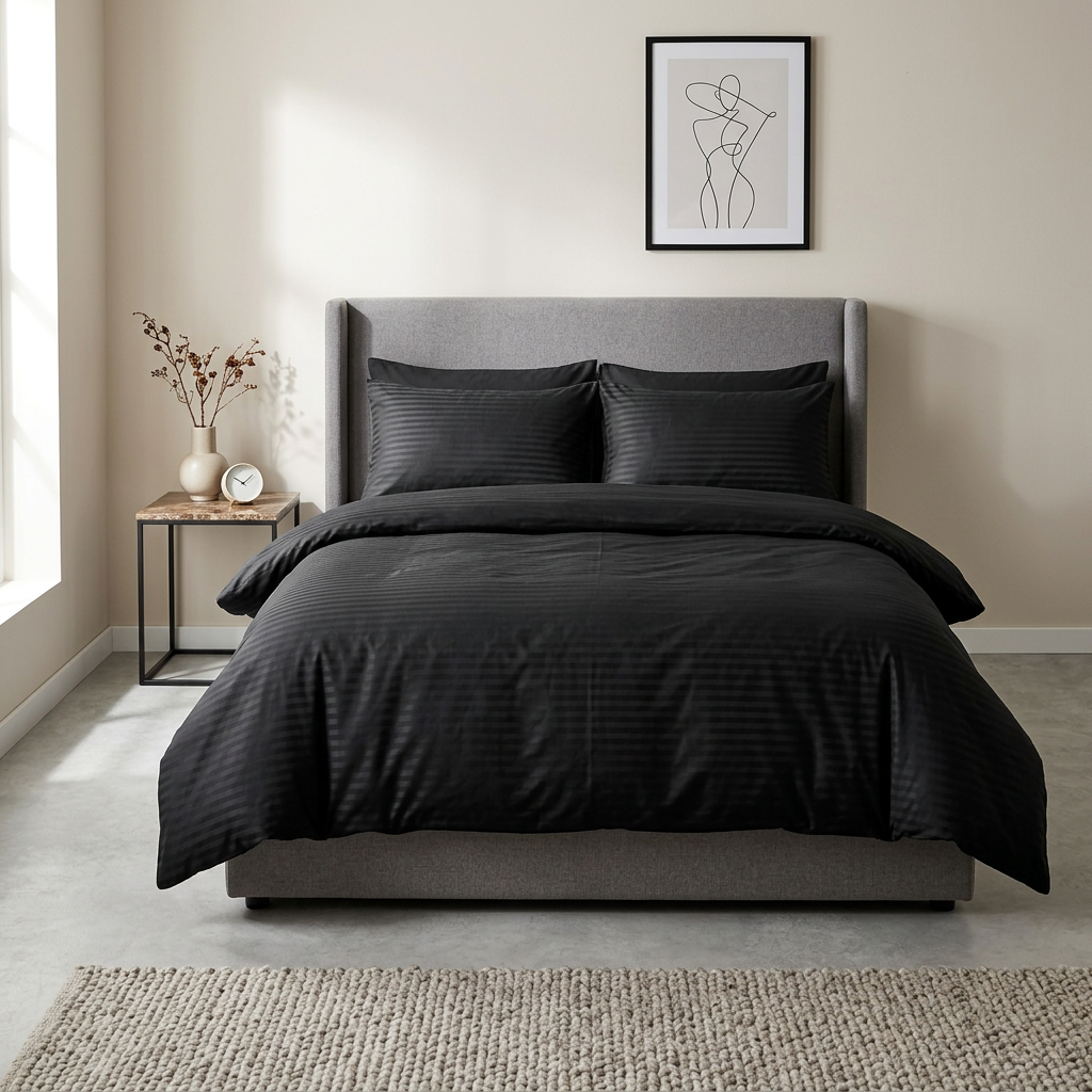 Bomuldssatin lux striped sengetøj