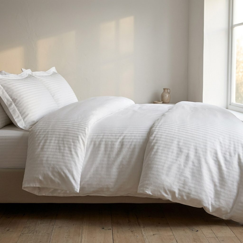 Bomuldssatin lux striped sengetøj